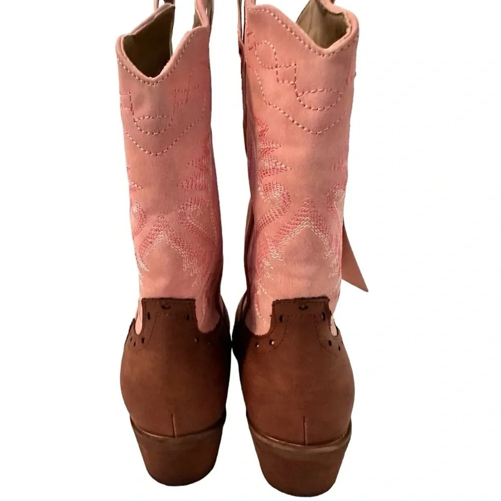 NWT Kids Cowboy Boots Western Round Toe Cowgirl Boots - Picture 4 of 6